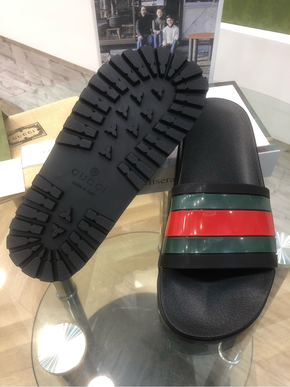 Gucci Web Rubber Slide - Picture 4 of 6